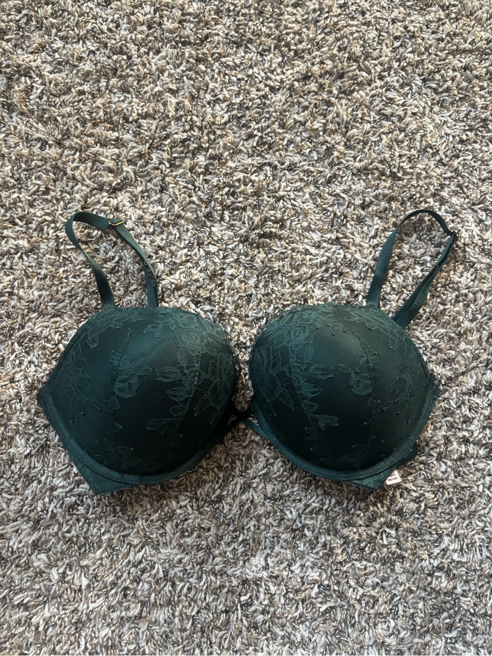 Victoria's Secret Lace Padded Bra in Dark Green